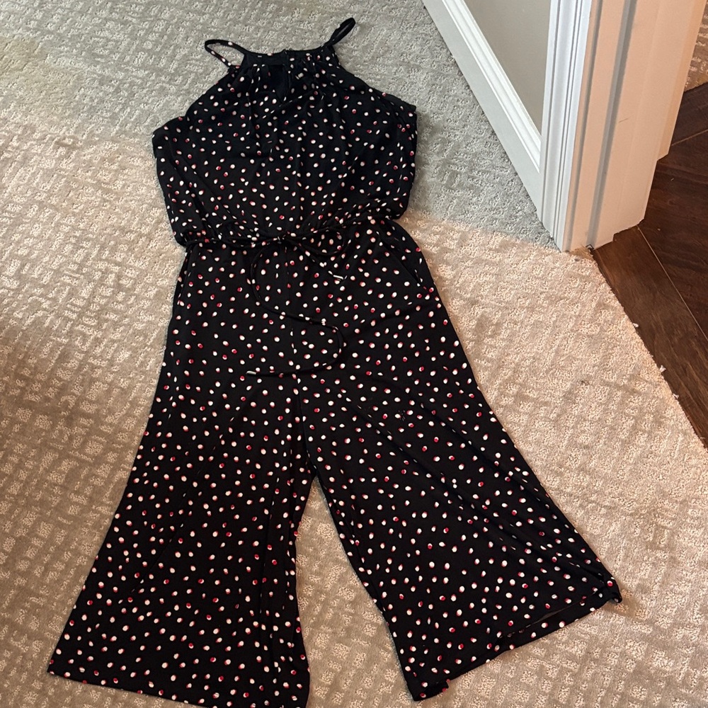 Elegant Black Polka Dot Jumpsuit